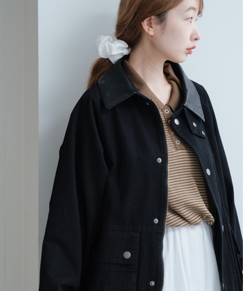 Kastane(カスタネ)の「*ハンティングジャケット(ブルゾン・レディース・アイボリー/ブラック/カーキ・FREE)」の5枚目の写真