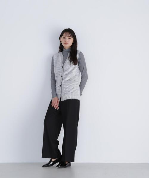 NATURAL BEAUTY BASIC(ナチュラルビューティーベーシック)の「◇フェザーヤーンボクシーベスト(ベスト・レディース・グレー/ブラウン/オフホワイト・FREE)」の7枚目の写真
