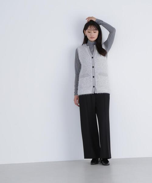 NATURAL BEAUTY BASIC(ナチュラルビューティーベーシック)の「◇フェザーヤーンボクシーベスト(ベスト・レディース・グレー/ブラウン/オフホワイト・FREE)」の9枚目の写真