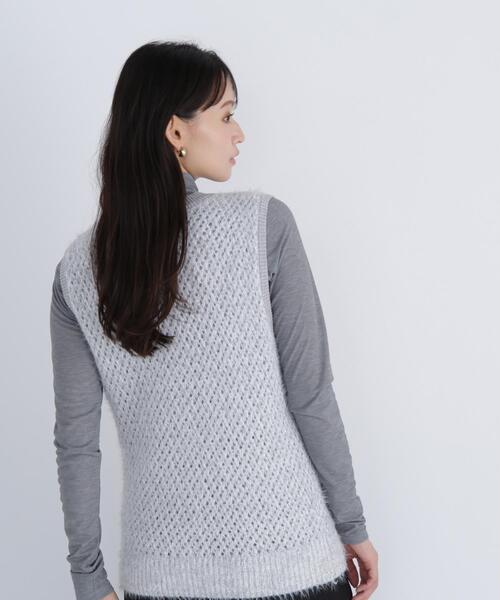 NATURAL BEAUTY BASIC(ナチュラルビューティーベーシック)の「◇フェザーヤーンボクシーベスト(ベスト・レディース・グレー/ブラウン/オフホワイト・FREE)」の10枚目の写真