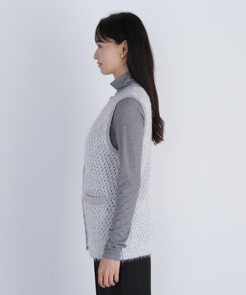 NATURAL BEAUTY BASIC(ナチュラルビューティーベーシック)の「◇フェザーヤーンボクシーベスト(ベスト・レディース・グレー/ブラウン/オフホワイト・FREE)」の13枚目の写真