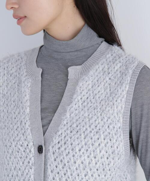 NATURAL BEAUTY BASIC(ナチュラルビューティーベーシック)の「◇フェザーヤーンボクシーベスト(ベスト・レディース・グレー/ブラウン/オフホワイト・FREE)」の15枚目の写真