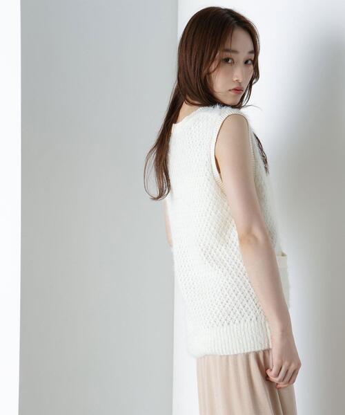NATURAL BEAUTY BASIC(ナチュラルビューティーベーシック)の「◇フェザーヤーンボクシーベスト(ベスト・レディース・グレー/ブラウン/オフホワイト・FREE)」の5枚目の写真