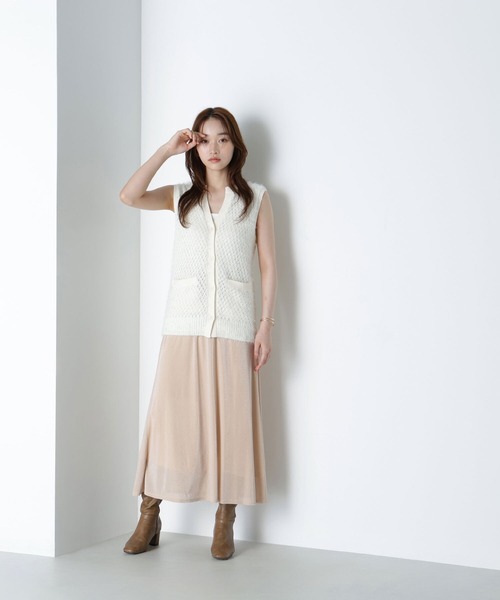 NATURAL BEAUTY BASIC（ナチュラルビューティーベーシック）の「◇フェザーヤーンボクシーベスト（ベスト・レディース・グレー/ブラウン/オフホワイト・FREE）」の18枚目の写真