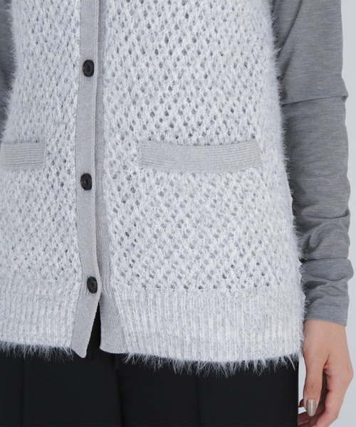 NATURAL BEAUTY BASIC（ナチュラルビューティーベーシック）の「◇フェザーヤーンボクシーベスト（ベスト・レディース・グレー/ブラウン/オフホワイト・FREE）」の4枚目の写真