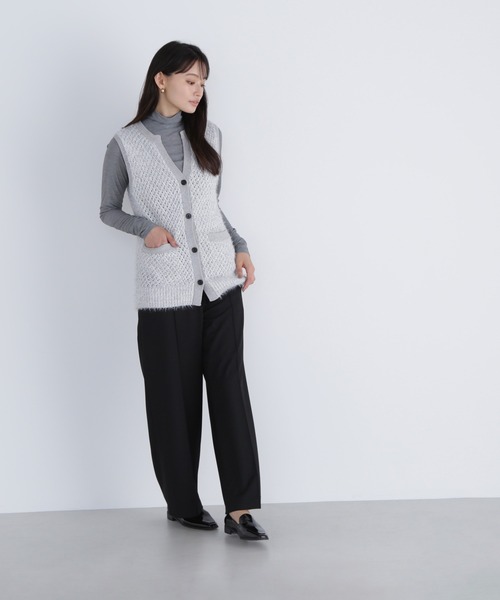 NATURAL BEAUTY BASIC（ナチュラルビューティーベーシック）の「◇フェザーヤーンボクシーベスト（ベスト・レディース・グレー/ブラウン/オフホワイト・FREE）」の12枚目の写真