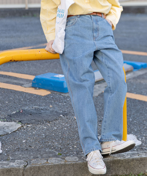 PAR ICI（パーリッシィ）の「13OZデニム ストレートパンツ（デニムパンツ・レディース・サックスブルー/ネイビー/ブルー・S/M）」の3枚目の写真