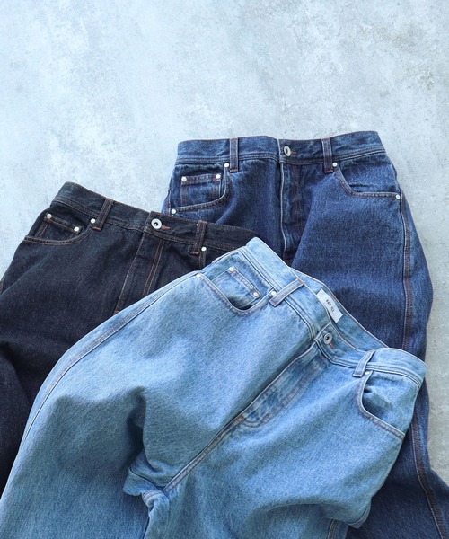 PAR ICI（パーリッシィ）の「13OZデニム ストレートパンツ（デニムパンツ・レディース・サックスブルー/ネイビー/ブルー・S/M）」の11枚目の写真