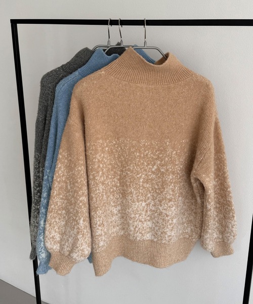 callautia(カラウティア)の「ハーフジップグラデーションニット(ニット/セーター・レディース・チャコール/ベージュ/ブルー・MEDIUM/LARGE)」の19枚目の写真