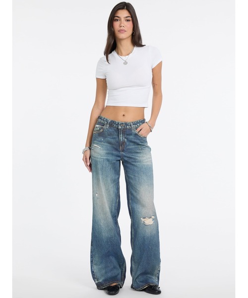 GUESS JEANS（ゲスジーンズ）の「GUESS JEANS G11 Wide Leg デニムパンツ ワイドジーンズ レディース（デニムパンツ・レディース・インディゴブルー・26inch/27inch/25inch/24inch）」の18枚目の写真