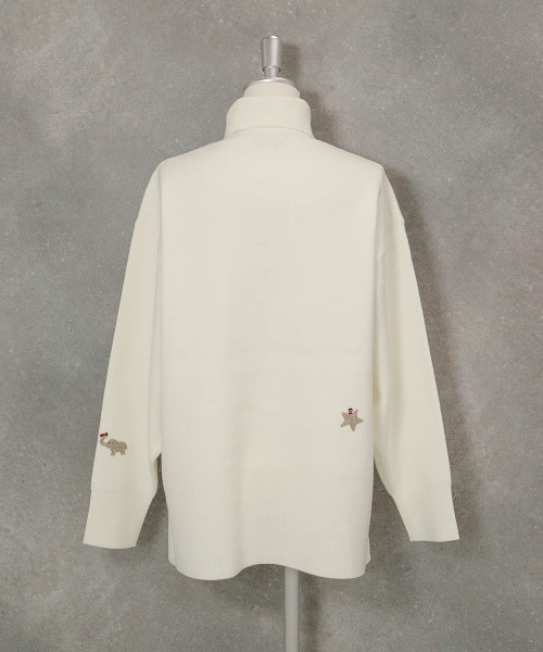 STUDIO PICONE(スタジオピッコーネ)の「ラメ刺繍ワッペンハイネックニット(ニット/セーター・レディース・ホワイト/ブラック/ベージュ・L/M)」の21枚目の写真