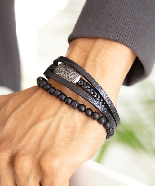 Kahiko（カヒコ）の「【Kahiko】ハワジュバレルMEN'Sブレスレット（ブレスレット・メンズ・ブラック/ブラウン・FREE）」の2枚目の写真