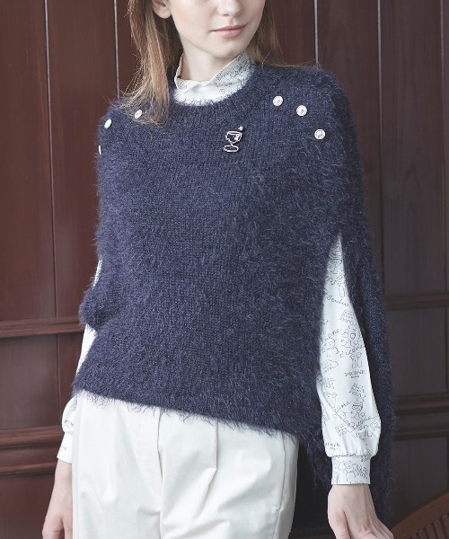 STUDIO PICONE(スタジオピッコーネ)の「総柄ハイネックプルオーバー(Tシャツ/カットソー・レディース・ピンク/ベージュ/ホワイト・M/L/LL)」の10枚目の写真