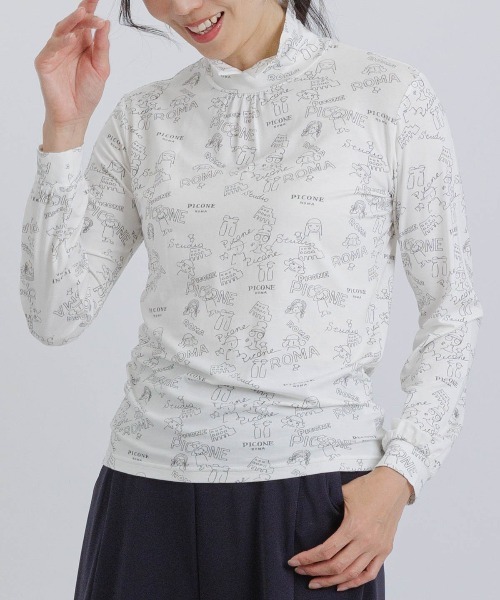 STUDIO PICONE(スタジオピッコーネ)の「総柄ハイネックプルオーバー(Tシャツ/カットソー・レディース・ピンク/ベージュ/ホワイト・M/L/LL)」の20枚目の写真