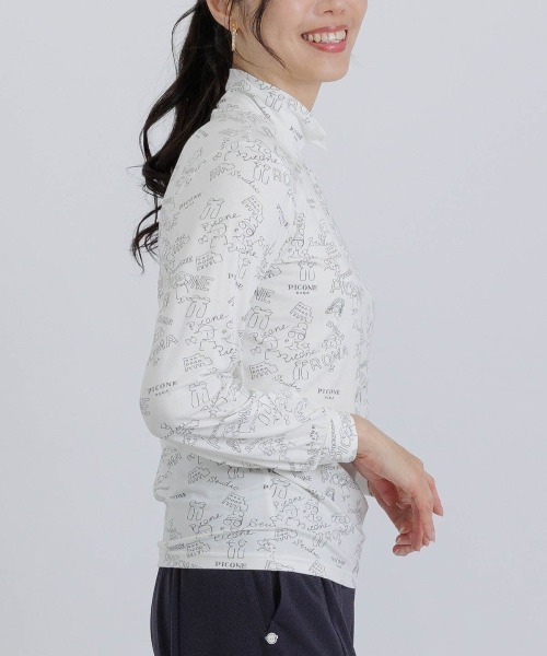 STUDIO PICONE(スタジオピッコーネ)の「総柄ハイネックプルオーバー(Tシャツ/カットソー・レディース・ピンク/ベージュ/ホワイト・M/L/LL)」の15枚目の写真