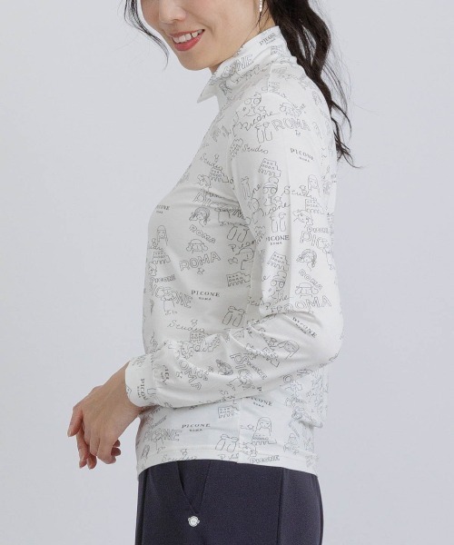 STUDIO PICONE(スタジオピッコーネ)の「総柄ハイネックプルオーバー(Tシャツ/カットソー・レディース・ピンク/ベージュ/ホワイト・M/L/LL)」の17枚目の写真