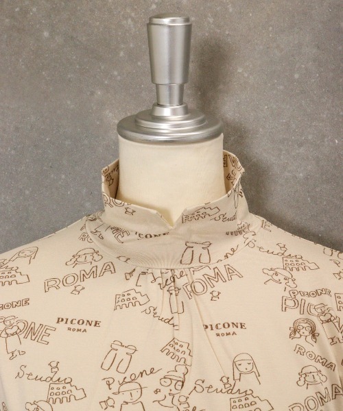 STUDIO PICONE(スタジオピッコーネ)の「総柄ハイネックプルオーバー(Tシャツ/カットソー・レディース・ピンク/ベージュ/ホワイト・M/L/LL)」の12枚目の写真