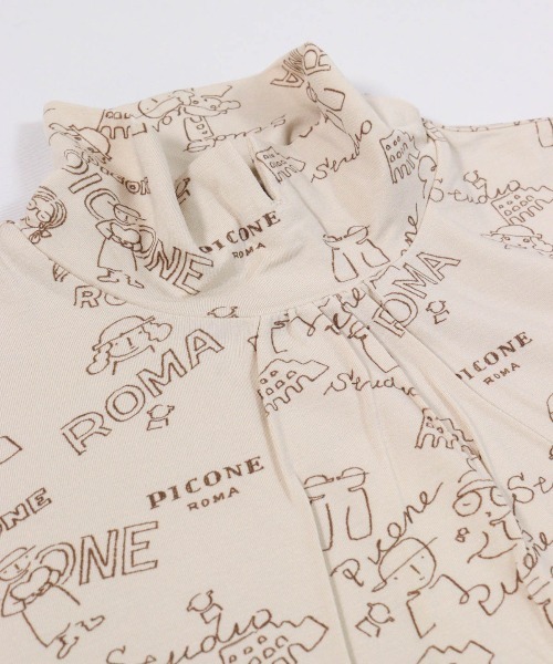 STUDIO PICONE(スタジオピッコーネ)の「総柄ハイネックプルオーバー(Tシャツ/カットソー・レディース・ピンク/ベージュ/ホワイト・M/L/LL)」の13枚目の写真