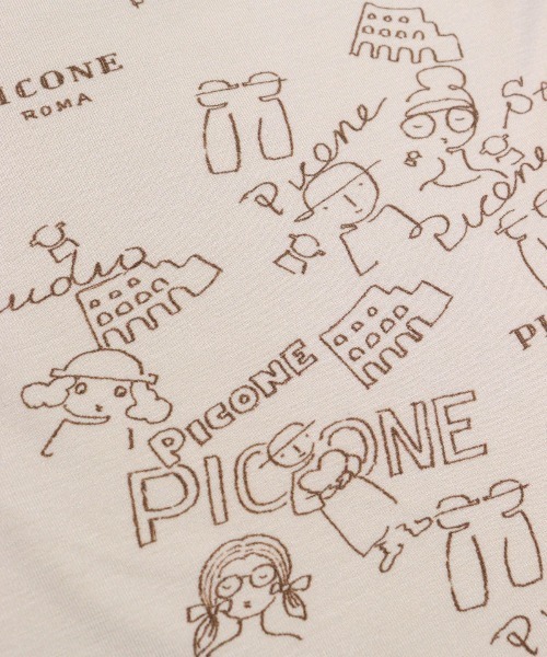 STUDIO PICONE(スタジオピッコーネ)の「総柄ハイネックプルオーバー(Tシャツ/カットソー・レディース・ピンク/ベージュ/ホワイト・M/L/LL)」の4枚目の写真
