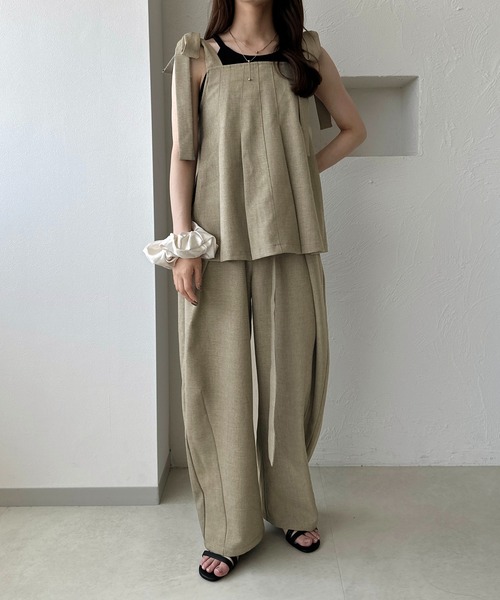 apres jour clair(アプレジュールクレア)の「【apres jour clair】【セットアップ可能】肩リボンプリーツビスチェ(その他トップス・レディース・ライトブラウン/ベージュ系その他2/ブラウン系その他/ブラック系その他・フリー/X-LARGE)」の15枚目の写真