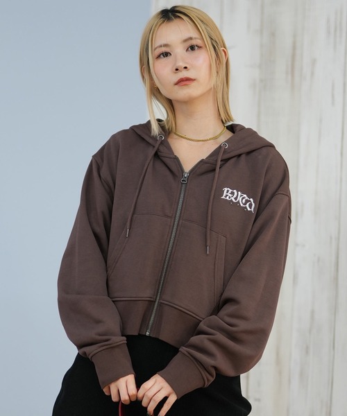 RVCA(ルーカ)の「RVCA/ルーカ ジップアップフーディー パーカー BF044-014(パーカー・レディース・ブラウン/ブラック/ライトカーキ・S/M)」の1枚目の写真