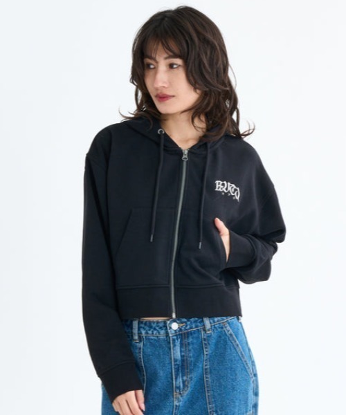 RVCA(ルーカ)の「RVCA/ルーカ ジップアップフーディー パーカー BF044-014(パーカー・レディース・ブラウン/ブラック/ライトカーキ・S/M)」の6枚目の写真
