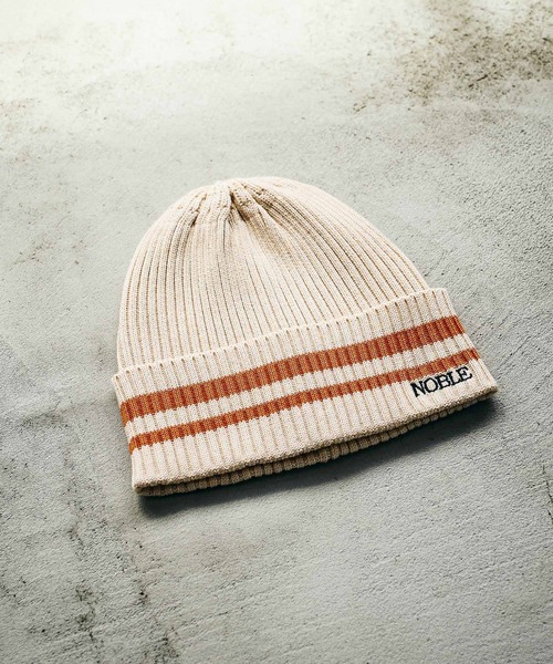 LAKOLE(ラコレ)の「配色ラインニットワッチ / 581856(ニットキャップ/ビーニー・メンズ・グレー/ブラック/アイボリー・9)」の1枚目の写真