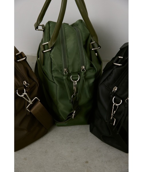 un/neu（アンノイ）の「２WAYアウトポケットナイロンボストンバッグ / 11inch（タブレット、iPad）対応 / 撥水機能付き（ボストンバッグ・レディース・ブラウン/カーキ/ブラック・FREE）」の17枚目の写真