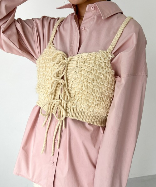 Olu.(オルドット)の「ニットベスト(ベスト・レディース・アイボリー・FREE)」の1枚目の写真