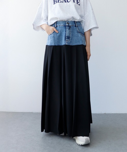 Cepica（セピカ）の「デニム×プリーツスカート（デニムスカート・レディース・ブルー・FREE）」の3枚目の写真