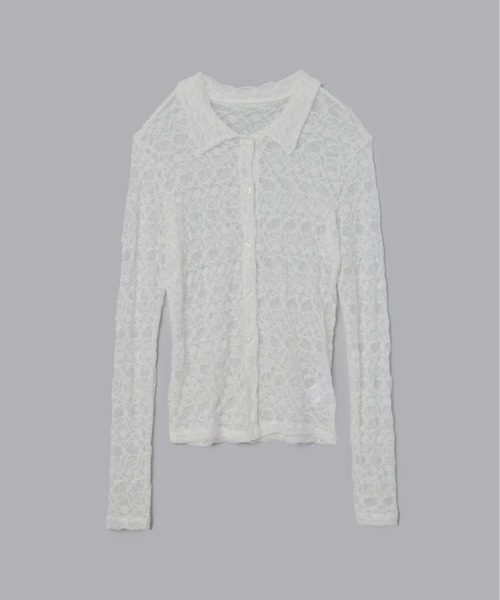 Olu.（オルドット）の「ストレッチレースシャツ（シャツ/ブラウス・レディース・アイボリー/ブラック/ブラウン・FREE）」の22枚目の写真