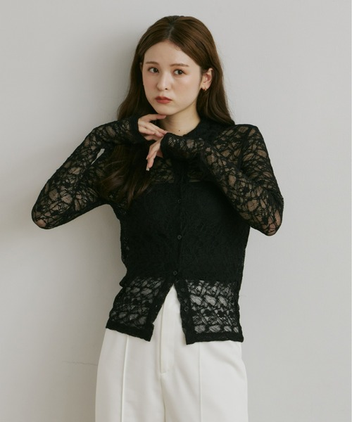 Olu.（オルドット）の「ストレッチレースシャツ（シャツ/ブラウス・レディース・アイボリー/ブラック/ブラウン・FREE）」の15枚目の写真