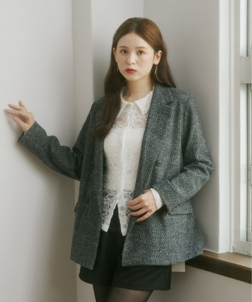 Olu.（オルドット）の「ストレッチレースシャツ（シャツ/ブラウス・レディース・アイボリー/ブラック/ブラウン・FREE）」の9枚目の写真