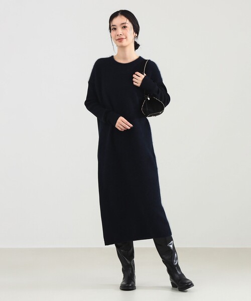 フラッフィ クルーネック ニット ワンピース（ワンピース）｜Demi-Luxe