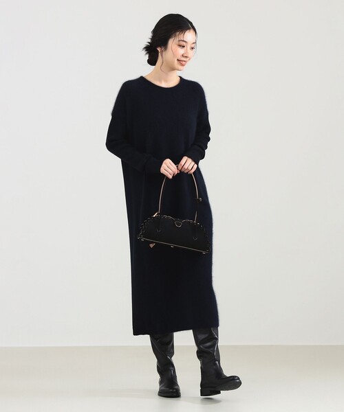 フラッフィ クルーネック ニット ワンピース（ワンピース）｜Demi-Luxe