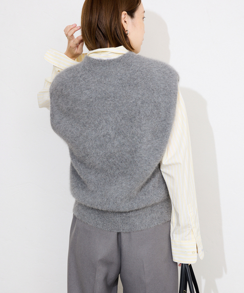 ※今季売切商品※【SLOBE IENA】フォックスアルパカニットベスト　グレー フォックスアルパカ ニットベスト（ベスト）｜SLOBE IENA