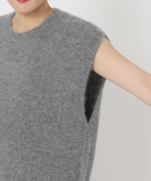 SLOBE IENA（スローブイエナ）の「フォックスアルパカ ニットベスト（ベスト・レディース・チャコールグレー/ブラウン・FREE）」の21枚目の写真