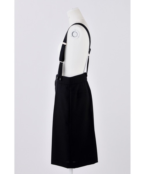 ENFOLD（エンフォルド）の「High Twist Weaveキュロットサロペット（サロペット/オーバーオール・レディース・ブラック/グレー・38/36）」の8枚目の写真