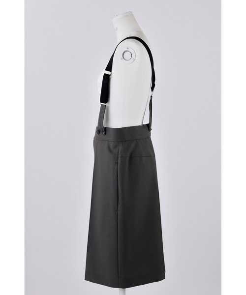 ENFOLD（エンフォルド）の「High Twist Weaveキュロットサロペット（サロペット/オーバーオール・レディース・ブラック/グレー・38/36）」の5枚目の写真