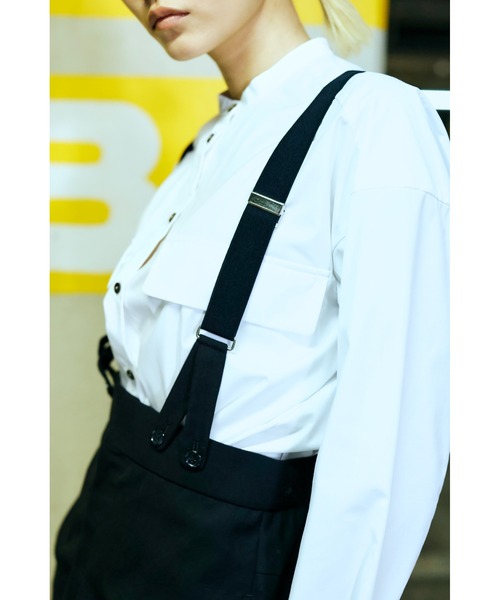 ENFOLD（エンフォルド）の「High Twist Weaveキュロットサロペット（サロペット/オーバーオール・レディース・ブラック/グレー・38/36）」の11枚目の写真