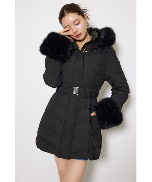 神くびれダウン】Aラインダウンワンピコート 秋服 冬服（ダウン