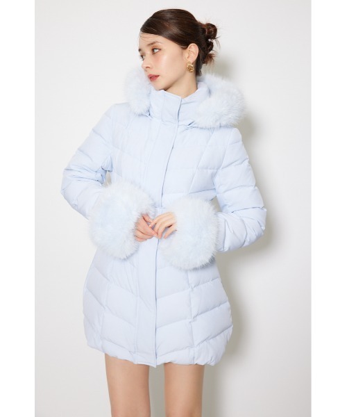 rienda（リエンダ）の「【神くびれダウン】Aラインダウンワンピコート 秋服 冬服（ダウンジャケット/コート・レディース・ブラック/ライトブルー/ホワイト・SMALL/MEDIUM）」の4枚目の写真