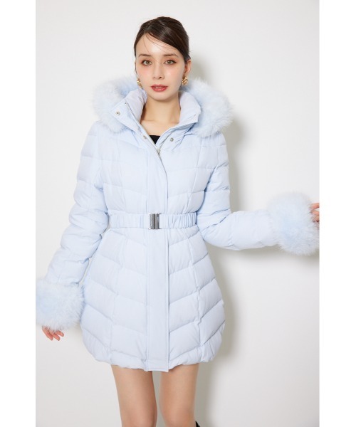 rienda（リエンダ）の「【神くびれダウン】Aラインダウンワンピコート 秋服 冬服（ダウンジャケット/コート・レディース・ブラック/ライトブルー/ホワイト・SMALL/MEDIUM）」の6枚目の写真