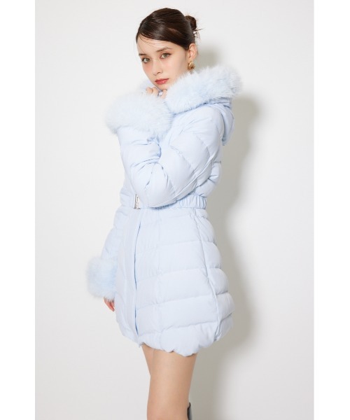 神くびれダウン】Aラインダウンワンピコート 秋服 冬服（ダウン