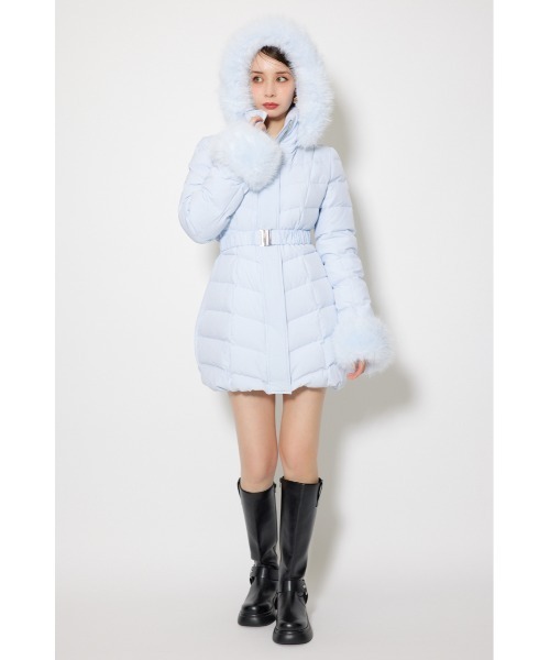 rienda（リエンダ）の「【神くびれダウン】Aラインダウンワンピコート 秋服 冬服（ダウンジャケット/コート・レディース・ブラック/ライトブルー/ホワイト・SMALL/MEDIUM）」の10枚目の写真