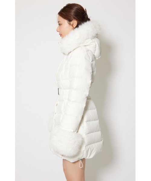 rienda（リエンダ）の「【神くびれダウン】Aラインダウンワンピコート 秋服 冬服（ダウンジャケット/コート・レディース・ブラック/ライトブルー/ホワイト・SMALL/MEDIUM）」の19枚目の写真