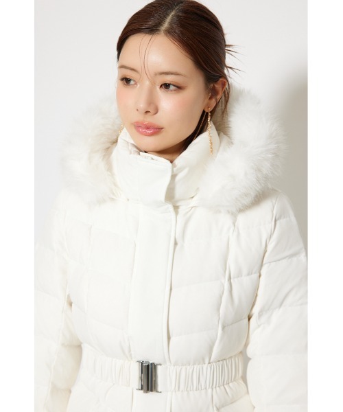 神くびれダウン】Aラインダウンワンピコート 秋服 冬服（ダウン