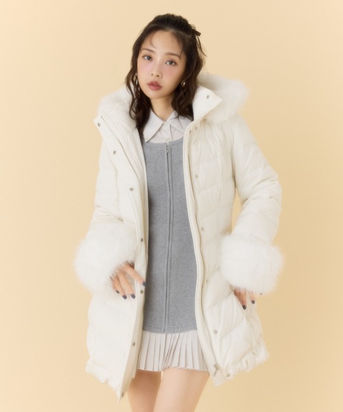 神くびれダウン】Aラインダウンワンピコート 秋服 冬服（ダウン