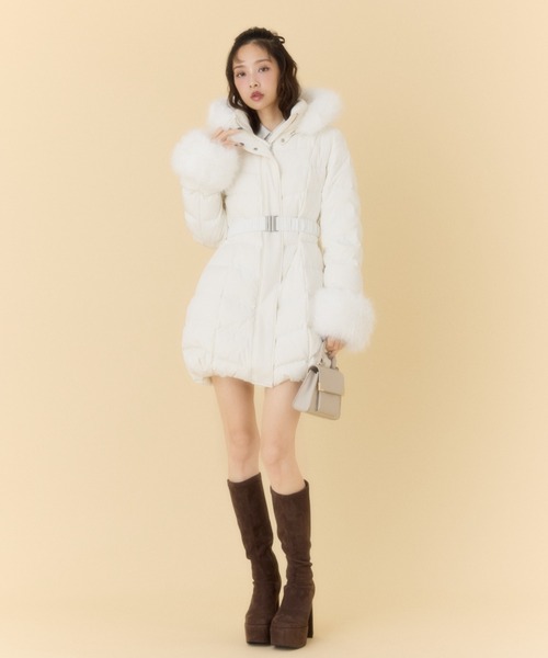 神くびれダウン】Aラインダウンワンピコート 秋服 冬服（ダウン