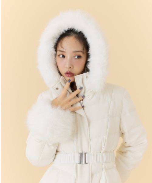 神くびれダウン】Aラインダウンワンピコート 秋服 冬服（ダウン